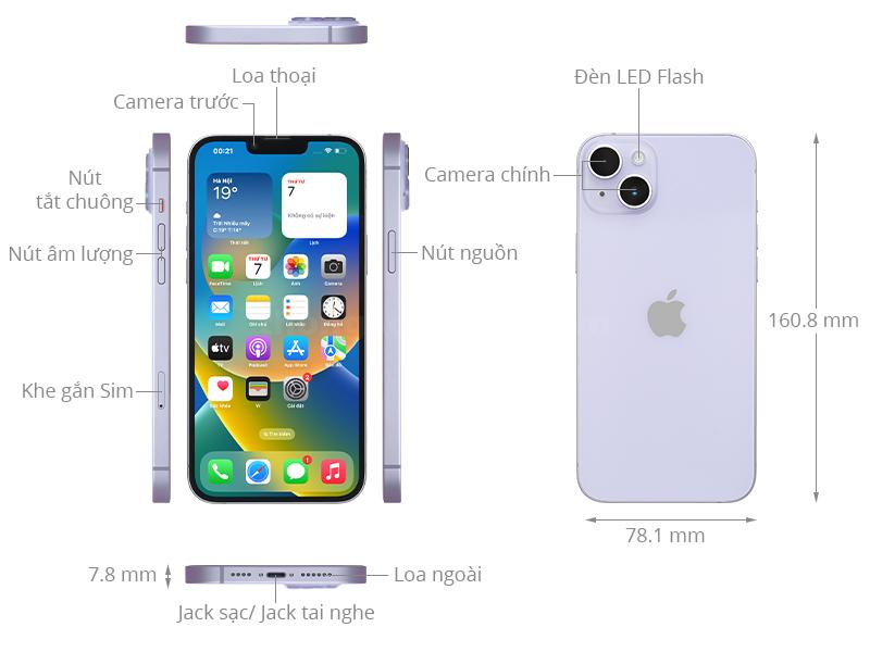 Thiết kế Apple iPhone 14 Plus 2022
