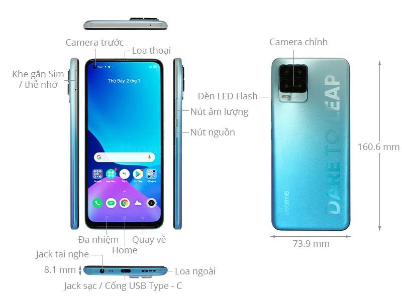 Thiết kế Realme 8 Pro 4G 2021