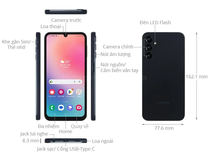 Thiết kế Samsung Galaxy A24 4G 2023