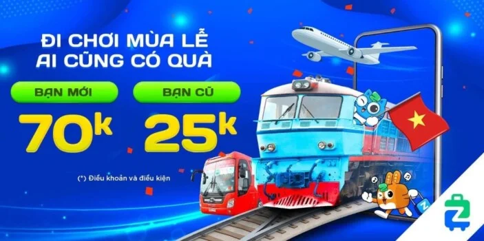 ZaloPay múa vé đi tàu hỏa chơi mùa lễ ai cũng có quà