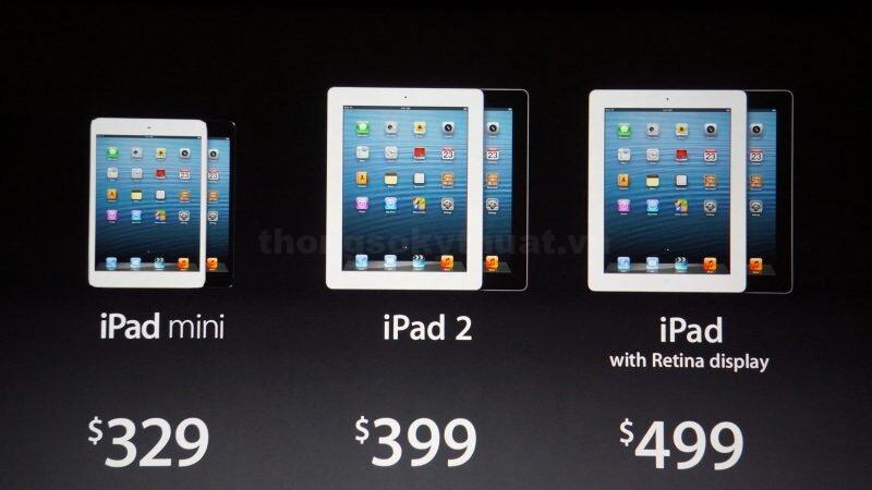 Bảng giá các dòng iPad thế hệ 1