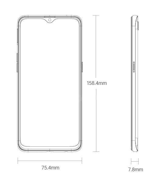 Kích thước Oppo Reno A 2019