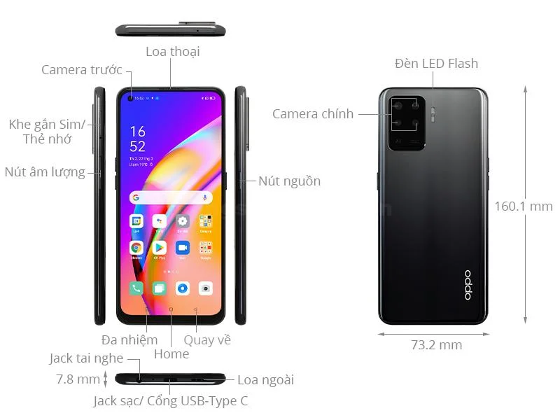 Thiết kế Oppo A94 4G 2021