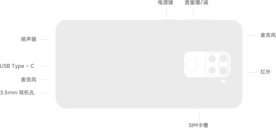 Thiết kế Xiaomi Redmi 10X 4G 2020