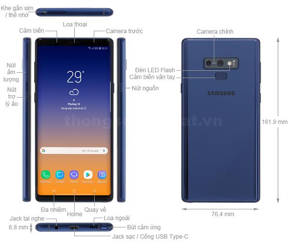 Thiết kế Samsung Galaxy Note 9
