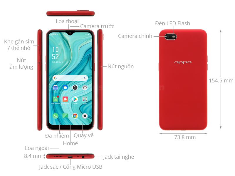 Thiết kế điện thọai Oppo A1k 2019