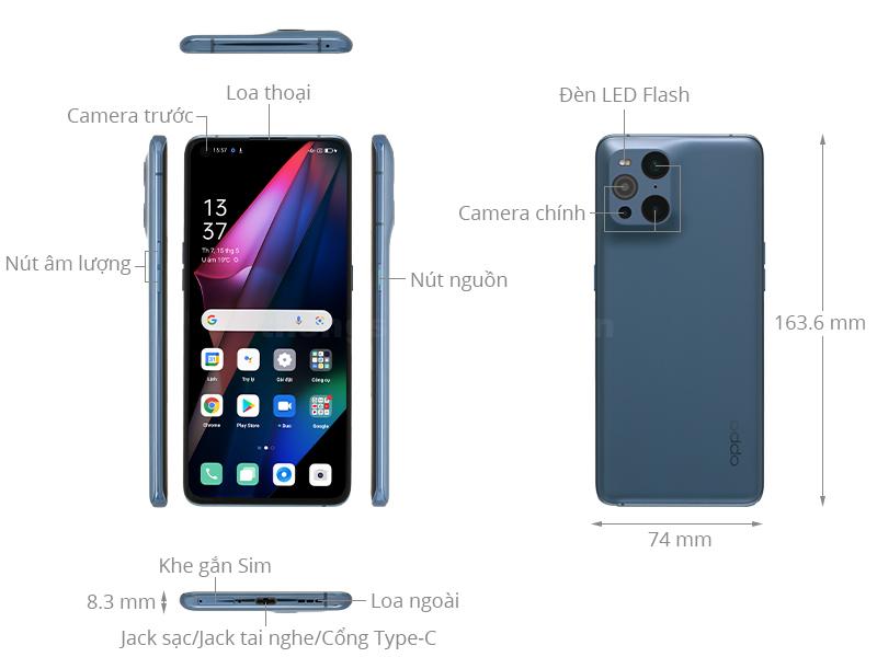Thiết kế điện thoại Oppo Find X3 Pro 2021