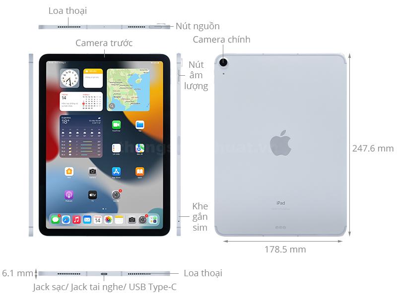 Thiết kế iPad Air 4 Cellular 10.9 inch 2020